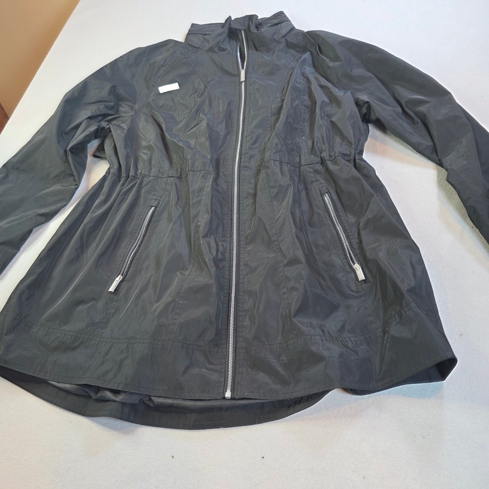 Calvin Klein Performance Repel Black Full Zip Windbreaker Jacket Womens 2X